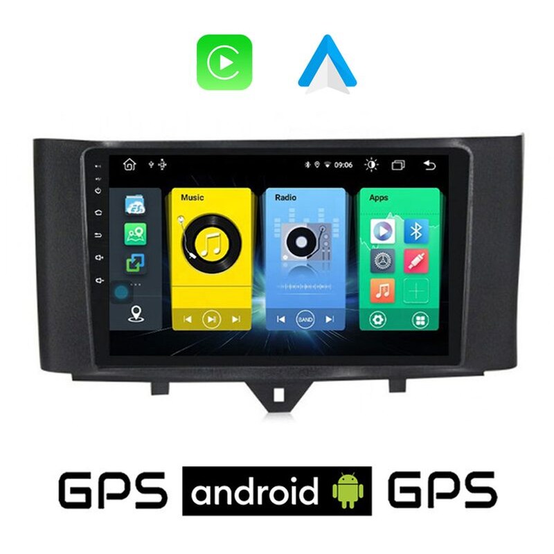 Hχοσύστημα OEM για Οθόνη Αφής 9 Android GPS Wi-Fi Bluetooth 1GB/16GB για SMART 451 FORTWO (2010-2015)