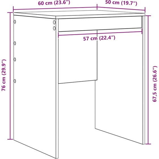 Γραφείο VidaXL 105,5x50x127 cm - Παλιό Ξύλο (2 τεμ.) image 11