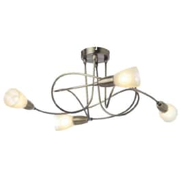 Φωτιστικό Οροφής Πολύφωτο Aca Kamet Mc542gab4 Γυάλινο/Μεταλλικό - Μπρονζέ/Λευκό