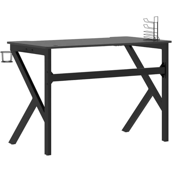 Γραφείο Gaming VidaXL με Πόδια σε Σχήμα K 110x60x75 cm - Μαύρο image 4