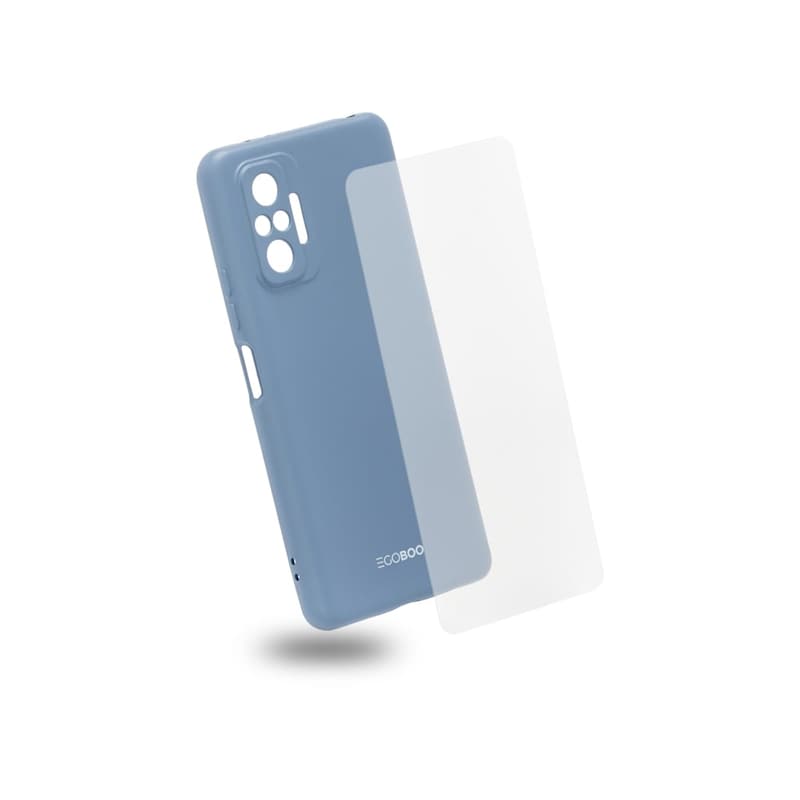 EGOBOO Θήκη Προστασία οθόνης Redmi Note 10 Pro - Egoboo Back Cover Case - Grey