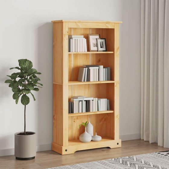 Βιβλιοθήκη Vidaxl από Μασίφ Ξύλο Πεύκου 81x29x150cm - Καφέ image 2