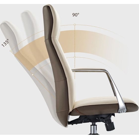 Καρέκλα Γραφείου Εργονομική Eureka Ergonomic ERK-OC08-OW από Δερματίνη - Λευκή image 4