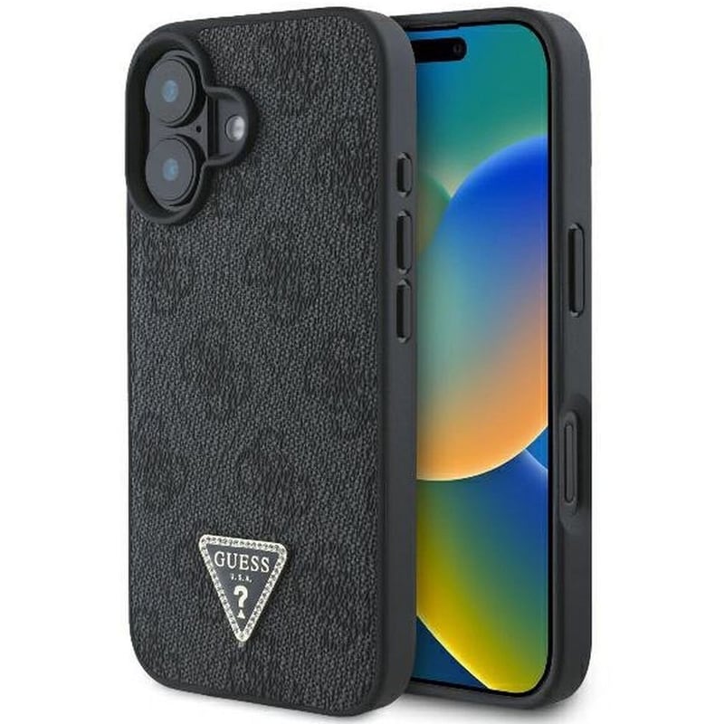 Θήκη Apple iPhone 16 Guess 4G Triangle Strass - Μαύρο