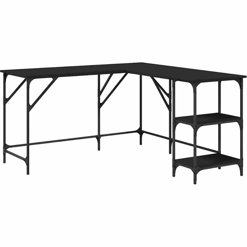 Γραφείο VidaXL από Επεξεργασμένο Ξύλο 139x139x75 cm - Μαύρο