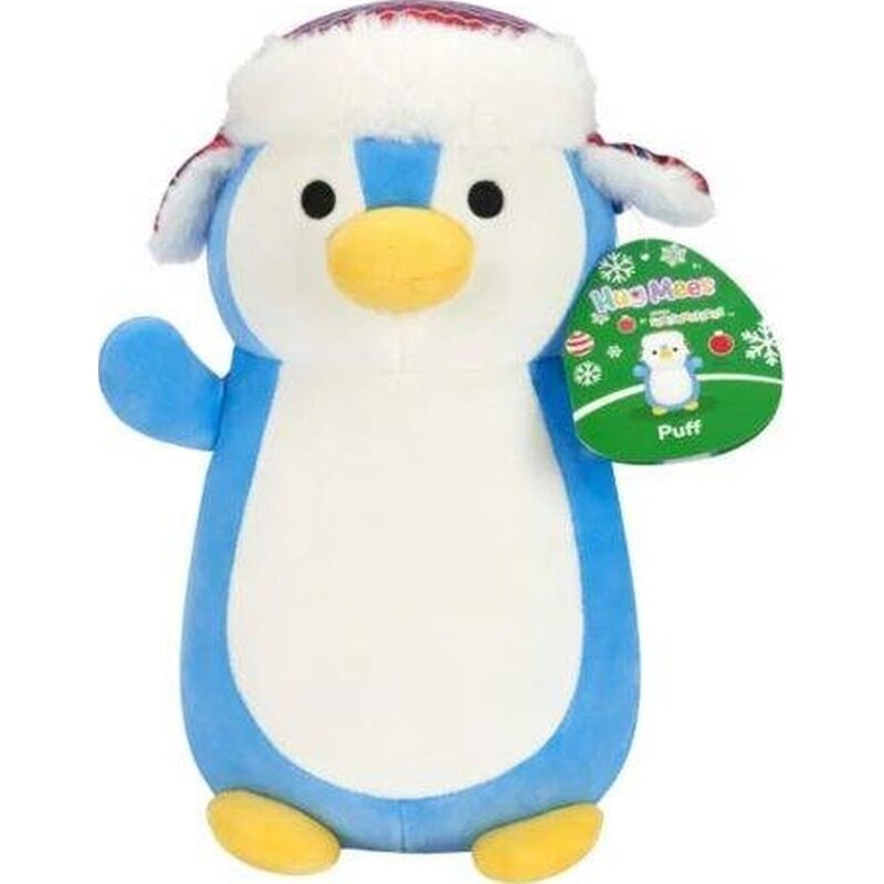 Λούτρινο Squishmallow Hugmees Christmas Puff The Penguin 35cm
