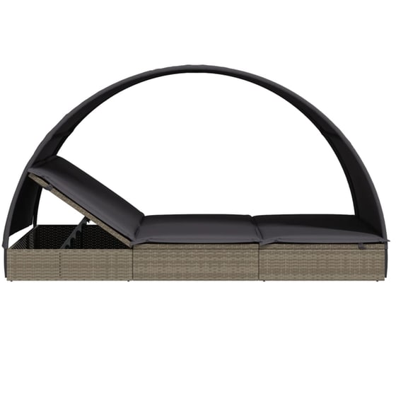 Ξαπλώστρα VidaXL από Συνθετικό Ρατάν 211x112x140 cm - Γκρι image 8