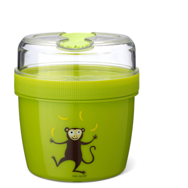 CARL OSCAR Φαγητοδοχείο Carl Oscar Με Παγοκύστη N’Ice Cup Large- Lime Monkey (0 6 L And 0 3 L)