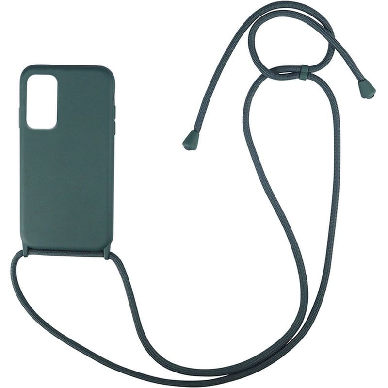 Θήκη Xiaomi Redmi Note 10 Pro - My Colors Carryhang Σιλικόνης Με Κορδόνι - Πράσινο Σκούρο