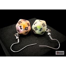 Κρεμαστά Σκουλαρίκια Chessex Festive Circus Mini-poly D20 - Γαλάζια