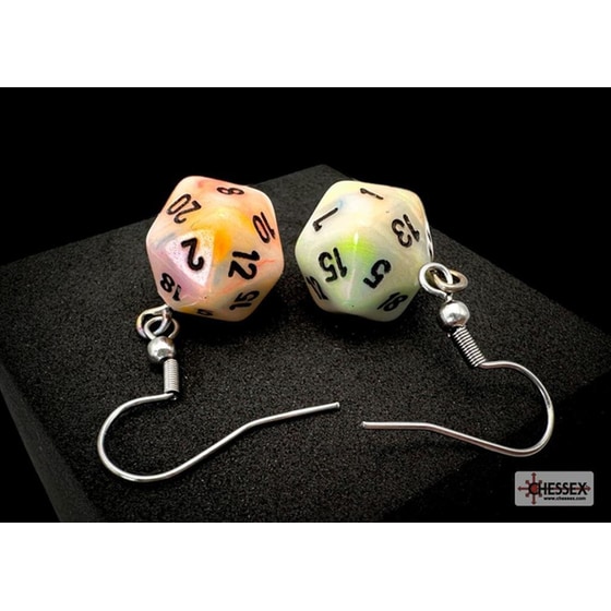 Κρεμαστά Σκουλαρίκια Chessex Festive Circus Mini-poly D20 - Γαλάζια image 0