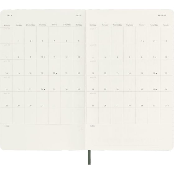 Ημερολόγιο Ημερήσιο Moleskine 2025 12M Large Myrtle Green Soft image 5