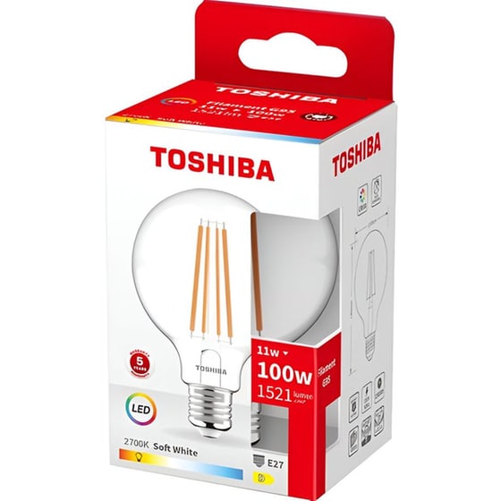 Λάμπα LED Toshiba Filament G95 E27 11W 2700K - Θερμό Λευκό image 1