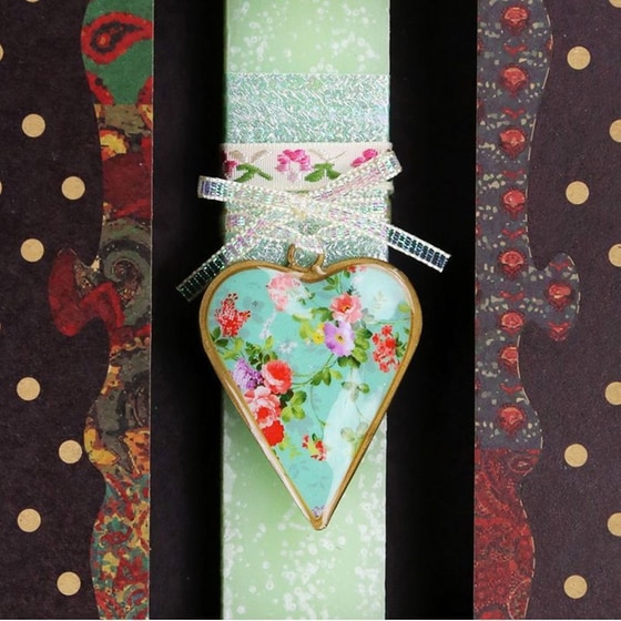 Λαμπάδα&nbsp;Synchronia&nbsp;Καρδιά&nbsp;Φλοράλ&nbsp;Μικρή&nbsp;Βεραμάν image 2