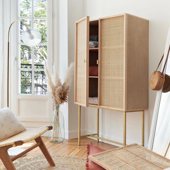 Ντουλάπι Δαπέδου Spitishop A-s Rayo Cabinet 179109 από MDF 80x41.7x165.3cm - Χρυσό image 1