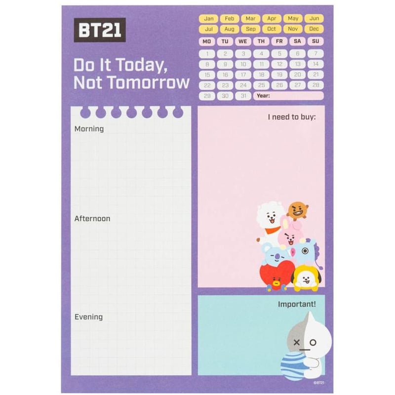 ERIK Ημερολόγιο Πλάνο Erik To Do List A5 Bt21