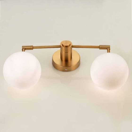Φωτιστικό Τοίχου Aca Thetis V360502w Brass από Μέταλλο/Γυαλί - Μπρονζέ/Λευκό image 1