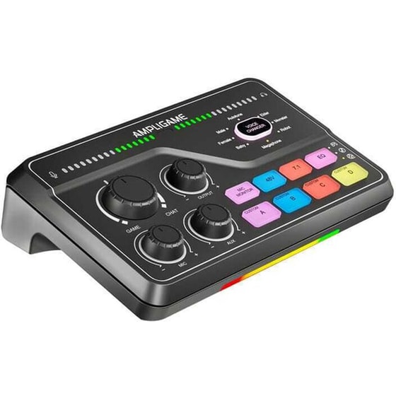 Fifine SC8 RGB Stream Audio Controller Gaming mixer για PC - Μαύρο image 1
