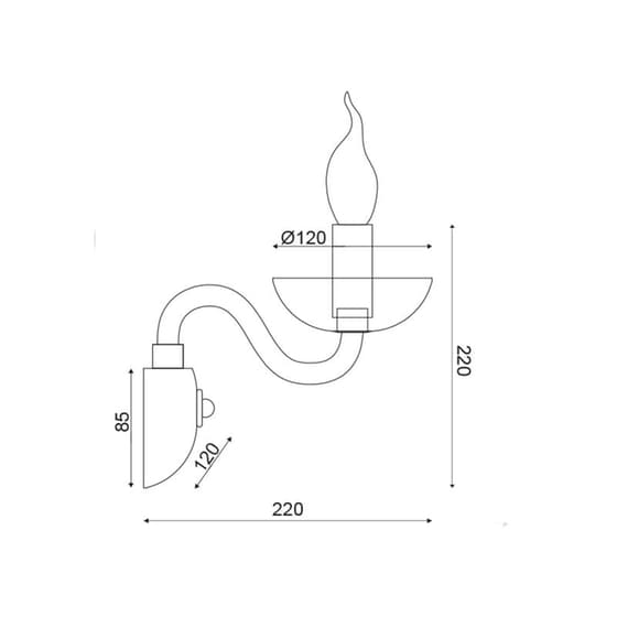 Απλίκα Τοίχου Aca Lunaria Blk82181wsgc Κρυστάλλινη 12x22x22 cm - Γκρι image 1