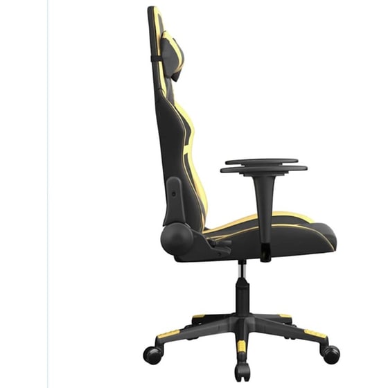 Καρέκλα Gaming VIDAXL 345425 με Ρυθμιζόμενα Μπράτσα από Τεχνητό Δέρμα - Μαύρο / Κίτρινο image 2