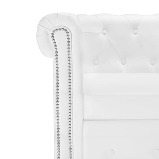 Γωνιακός Καναπές VidaXL Chesterfield 200x140cm - Λευκό image 4