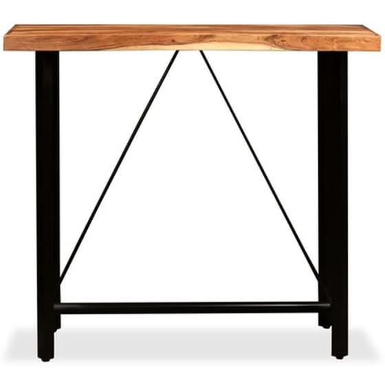 Τραπέζι Μπαρ Vidaxl από Μασίφ Ξύλο Ακακίας 120x60x107 cm - Μαύρο/Καφέ image 2