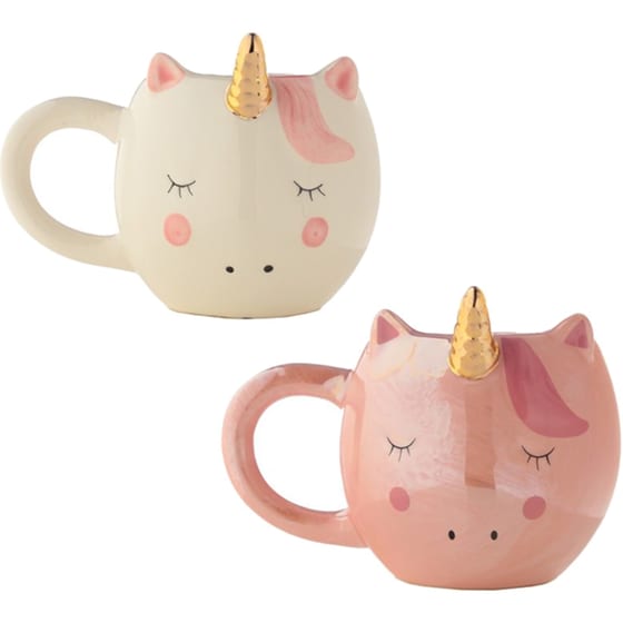 Κούπα Puckator Rainbow Unicorn Κεραμική 560 ml - Ροζ/Λευκή image 0