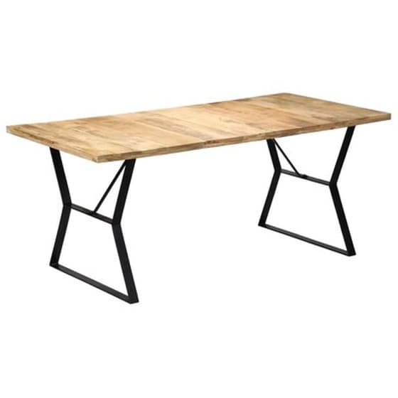Τραπεζαρία Vidaxl από Μασίφ Ξύλο Μάνγκο 180x90x76 cm - Μαύρο/Καφέ image 1