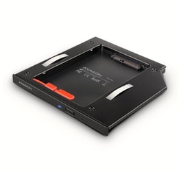 AXAGON RSS-CD09 Caddy 9.5mm για 2.5" SSD/HDD σε DVD Slot με LED Αλουμινίου