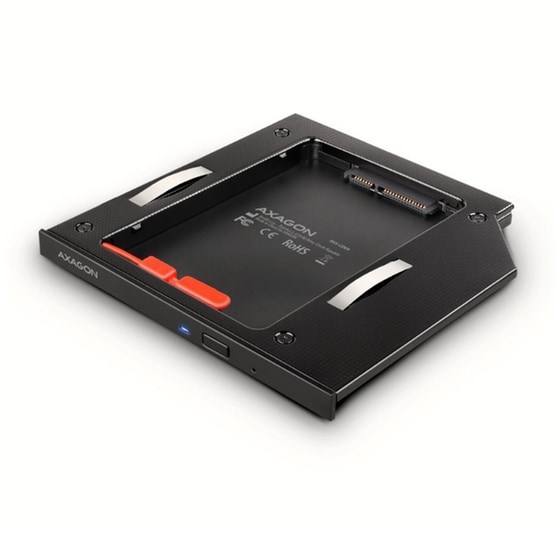 AXAGON RSS-CD09 Caddy 9.5mm για 2.5" SSD/HDD σε DVD Slot με LED Αλουμινίου image 0