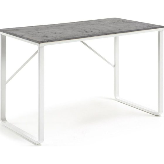 Γραφείο ArteLibre Constantia από MDF/Μέταλλο120x60x75cm - Λευκό/Γκρι Cement image 0