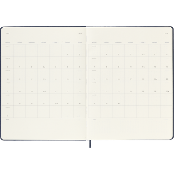 Ημερολόγιο Εβδομαδιαίο 2027 Moleskine 12M XL Hardcover Μπλε image 3