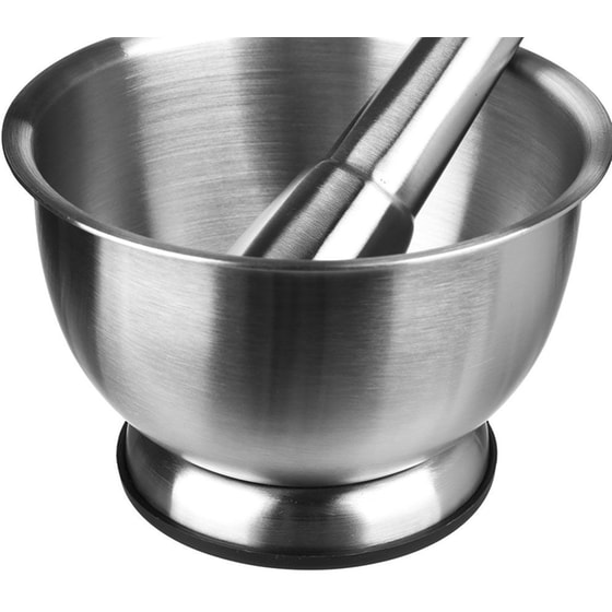 Πολτοποιητής Γουδί Spitishop από Ανοξείδωτο Ατσάλι 12.2x12cm - Ασημί image 1