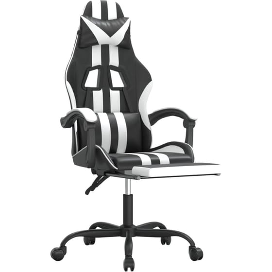 Καρέκλα Gaming VIDAXL 3143835 με Υποπόδιο από Τεχνητό Δέρμα - Μαύρο image 4