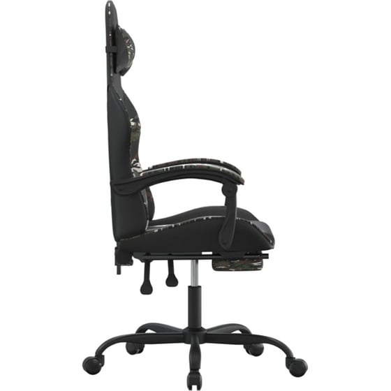 Καρέκλα Gaming VIDAXL 3143865 με Υποπόδιο από Τεχνητό Δέρμα - Μαύρο image 1