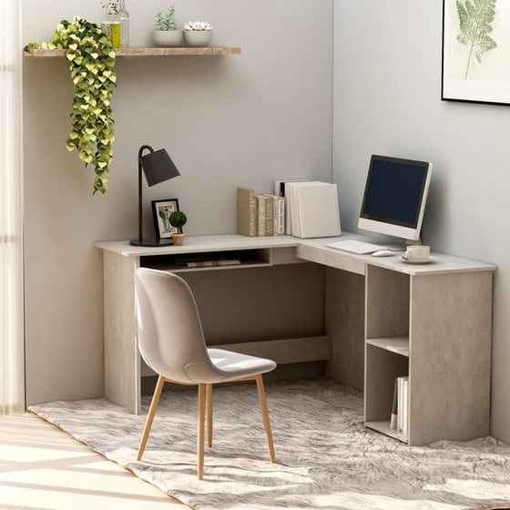 Γραφείο Γωνιακό VidaXL από Μοριοσανίδα 120x140cm - Γκρι image 1