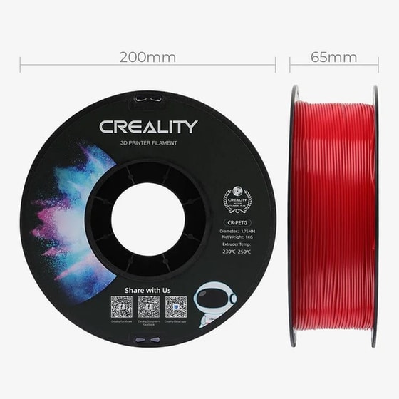 CREALITY Νήμα 3D Εκτυπωτή CR-PETG 1kg 1.75mm - Κόκκινο image 1