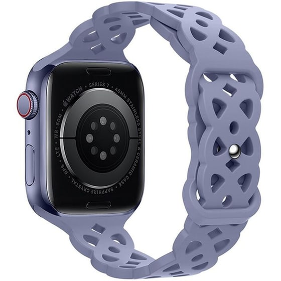 Λουράκι Hoco WA09 Flexible Rhombus Hollow 42/44/45/49mm  για Apple Watch - Lavender Grey image 0