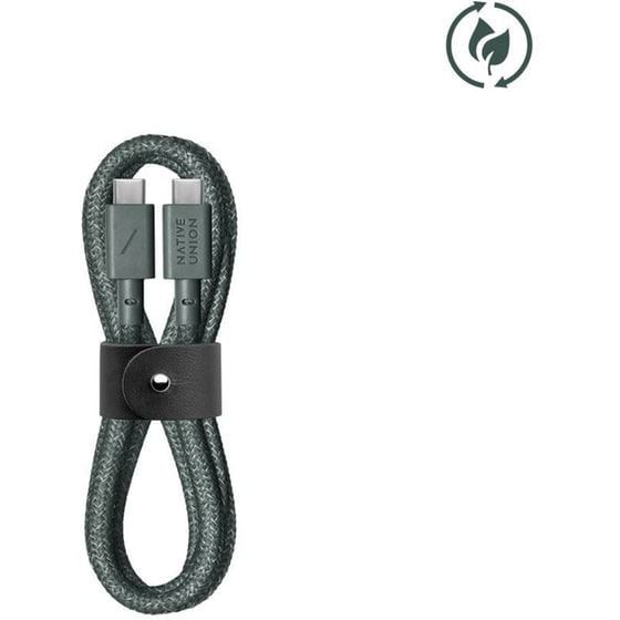 Καλώδιο Φόρτισης Native Union Belt Cable USB-C σε USB-C 1.2m - Slate Green image 0