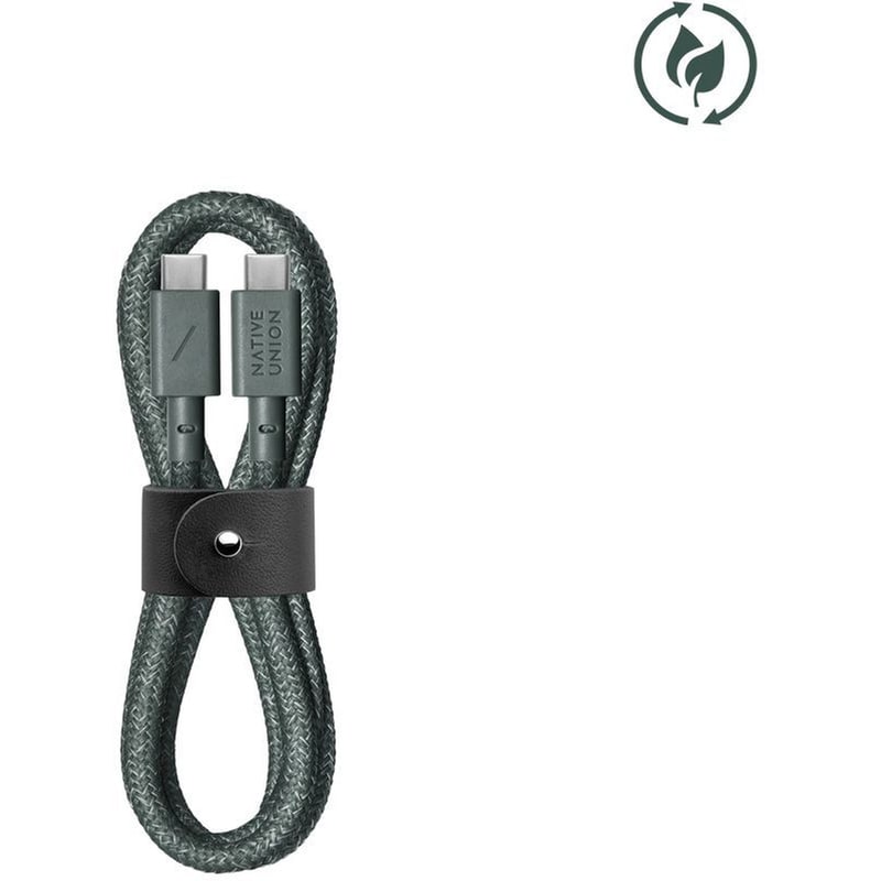 Καλώδιο Φόρτισης Native Union Belt Cable USB-C σε USB-C 1.2m - Slate Green