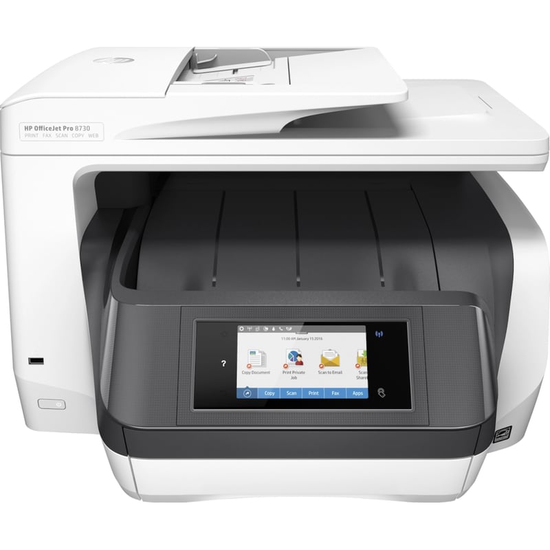 HP OfficeJet Pro 8730 Instant Ink HP+ Έγχρωμο Πολυμηχάνημα Inkjet A4 με WiFi, ADF, Duplex Print, Duplex Scan, FAX, bonus 2 μήνες Instant Ink (D9L20A)