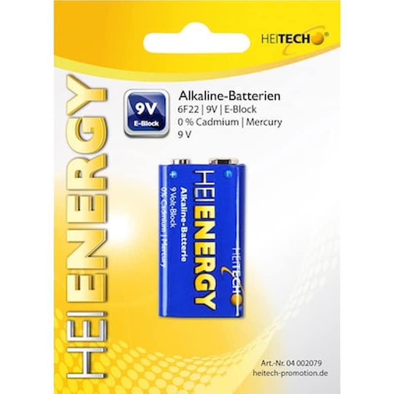 HEITECH Heitech Alkaline Battery 1/pack 9v E-block