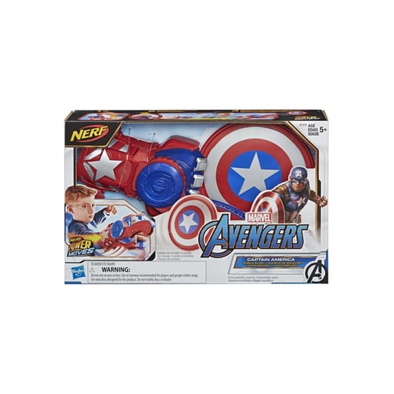 Hasbro Nerf Power Moves: Marvel Avengers - Captain America Shield Sling Roleplay (e7375eu4) image 1