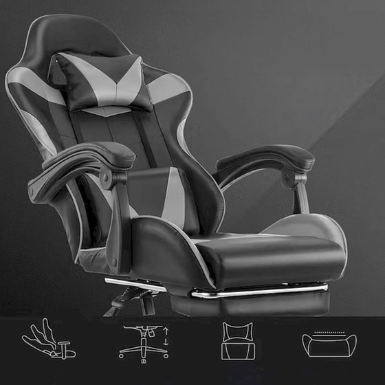 Καρέκλα Gaming/ Εργασίας Aria Trade RC-K-1970 - Μαύρη/ Γκρι image 7