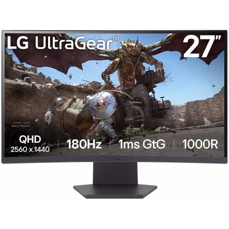 LG UltraGear 27GS60QC-B Gaming Monitor 27 QHD VA Curved 180Hz 1ms