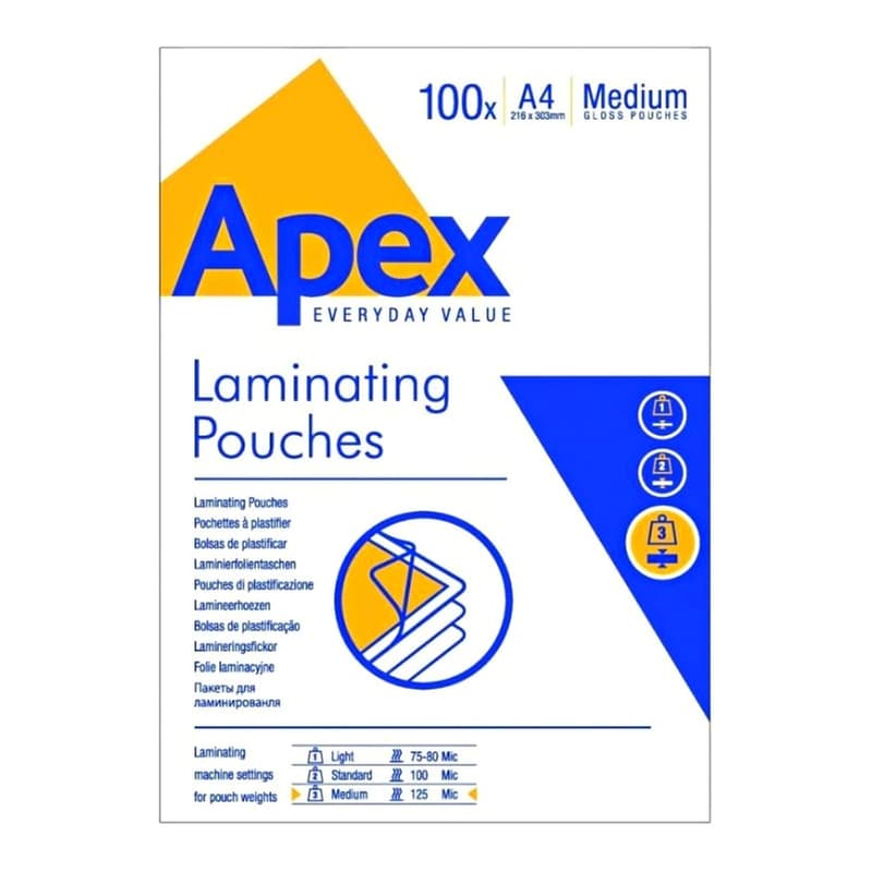 Φύλλα Πλαστικοποίησης Fellowes Apex 6003501- A4 - 100 Φύλλα