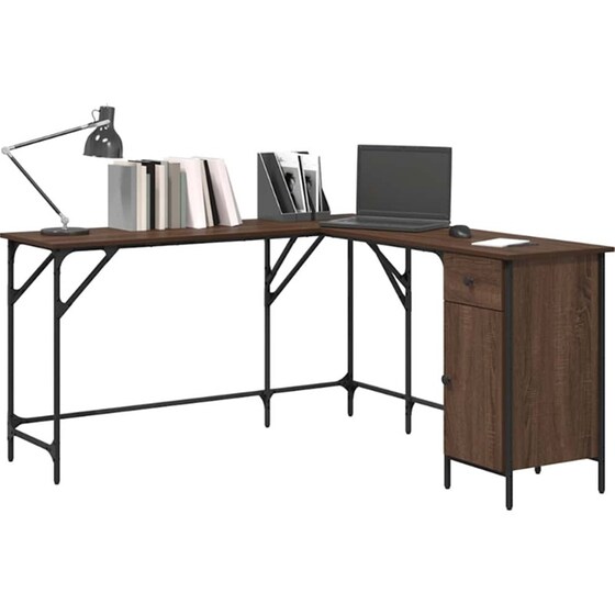 Γραφείο VidaXL από Επεξεργασμένο Ξύλο 141x141x75 cm - Καφέ Δρυς image 3