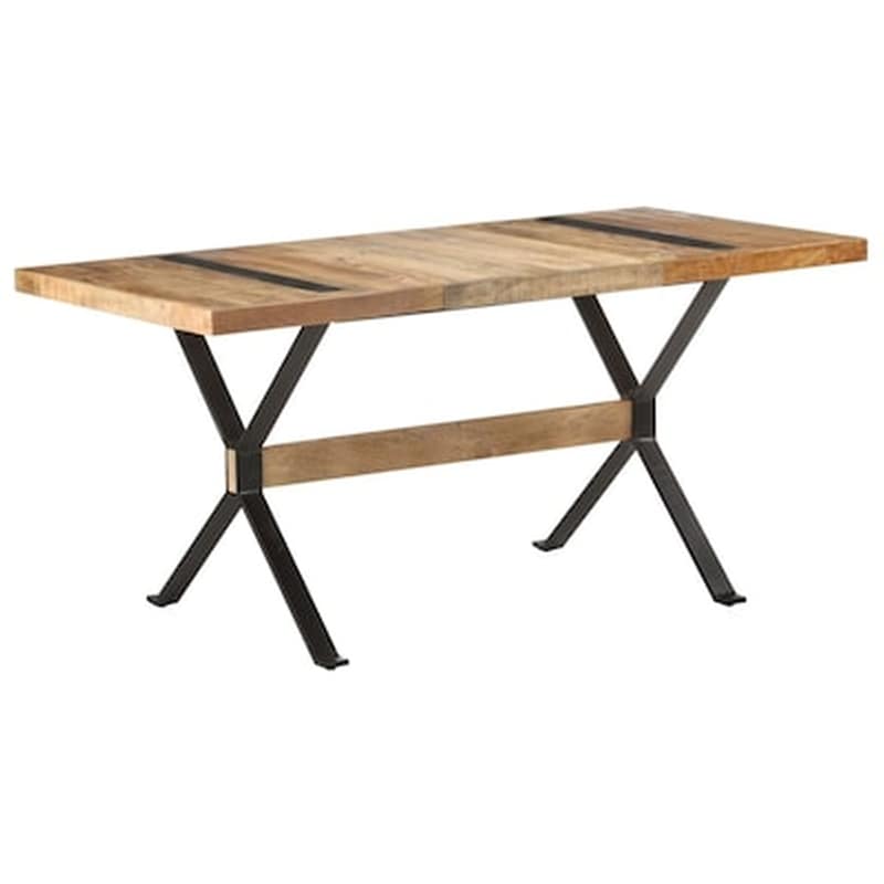 Vidaxl Τραπεζαρία 160 X 80 X 76 Εκ. Από Ακατέργαστο Ξύλο Μάνγκο