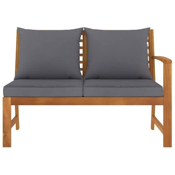 Παγκάκι Κήπου VidaXL με Μαξιλάρι από Μασίφ Ξύλο Ακακίας 114,5x60,5x81 cm - Σκούρο Γκρι image 2