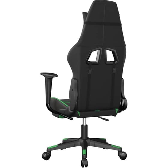 Καρέκλα Gaming VIDAXL 345437 με Υποπόδιο από Τεχνητό Δέρμα - Μαύρο image 3